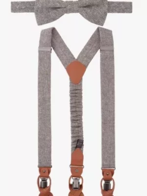 Accessoire Bretelles Coffret Duo Bretelles Noeud Beige Moyen