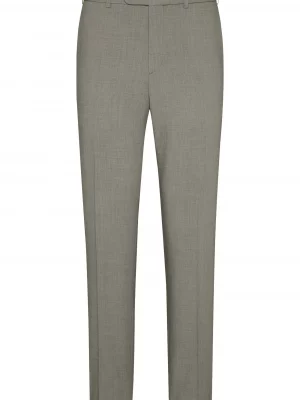 Pantalon Ville Toile Unie Vert Moyen