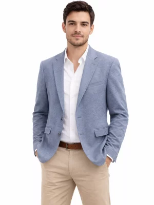 Veste Ville Maille Piquee Actu Bleu Moyen