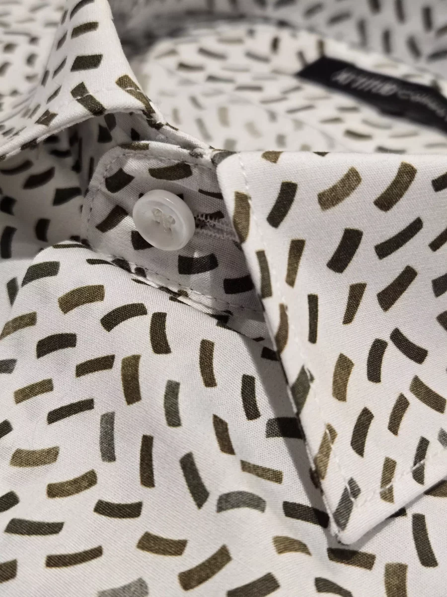 Chemise Manches Longues Ville Traits Modern-3 Kaki Moyen – Image 2