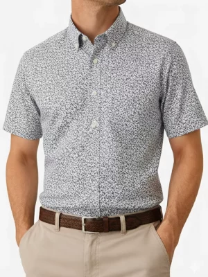 Chemise Manches Courtes Ville Kana Modern Pb4 Bleu Moyen