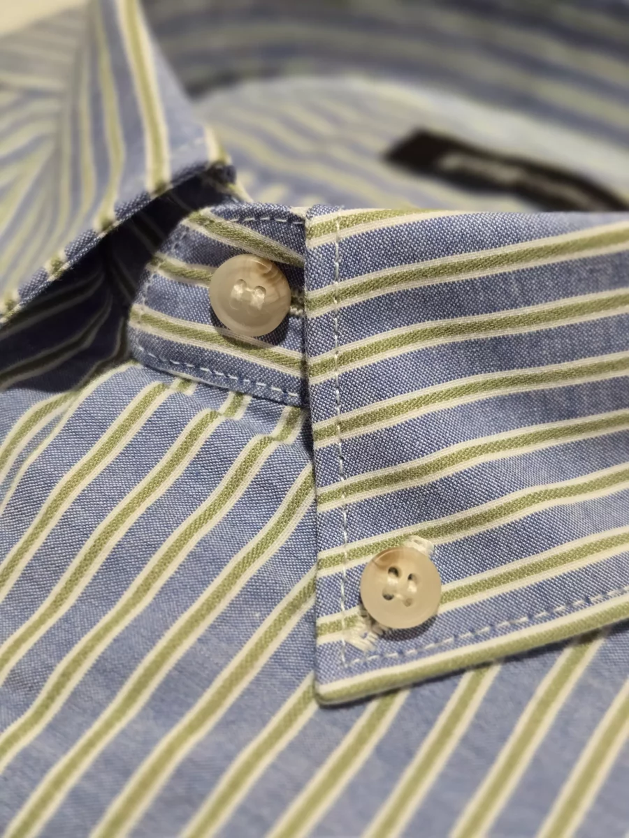 Chemise Manches Courtes Ville Rayure Modern Pb4 Bleu Moyen – Image 2