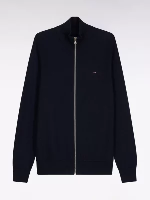 Gilet Manches Longues Nid Abeille Bleu Fonce