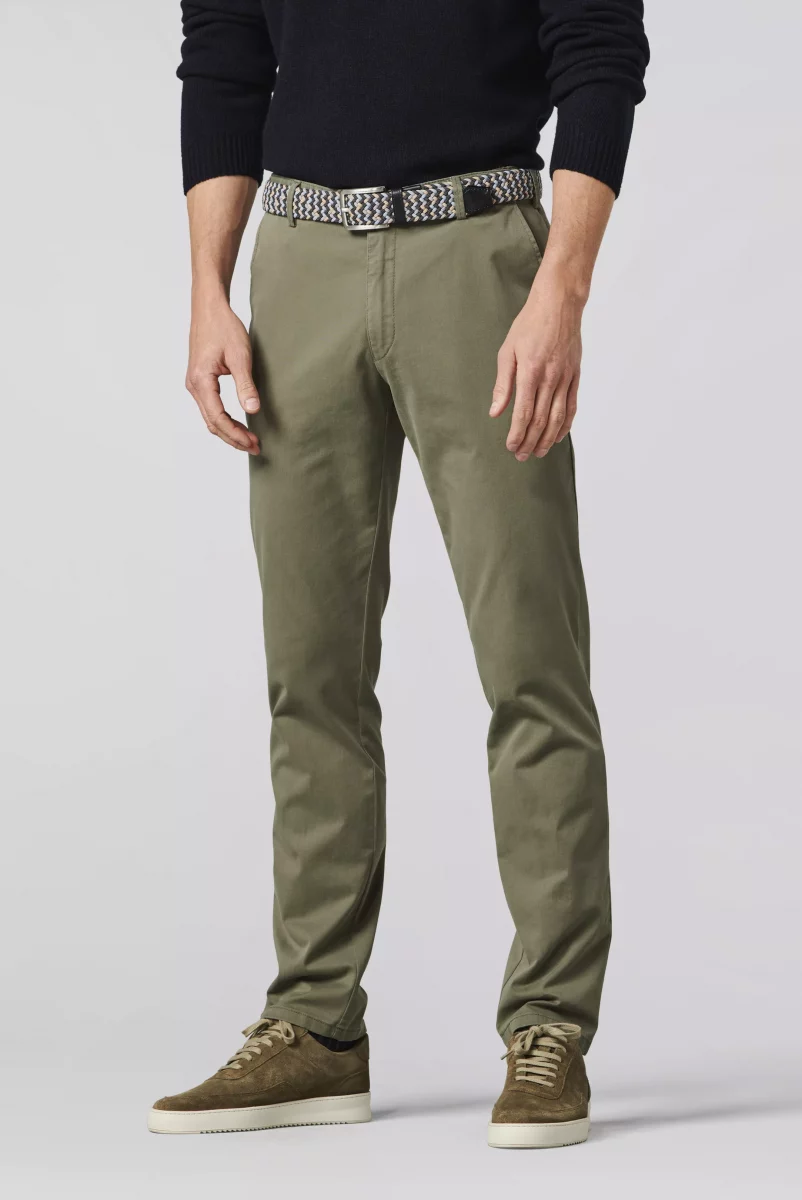 Pantalon Sport Gabardin Stretch Grand Teint Vert Moyen