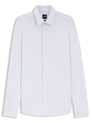 Chemise Manches Longues Ville Performance Imprime Croix Bleu Clair