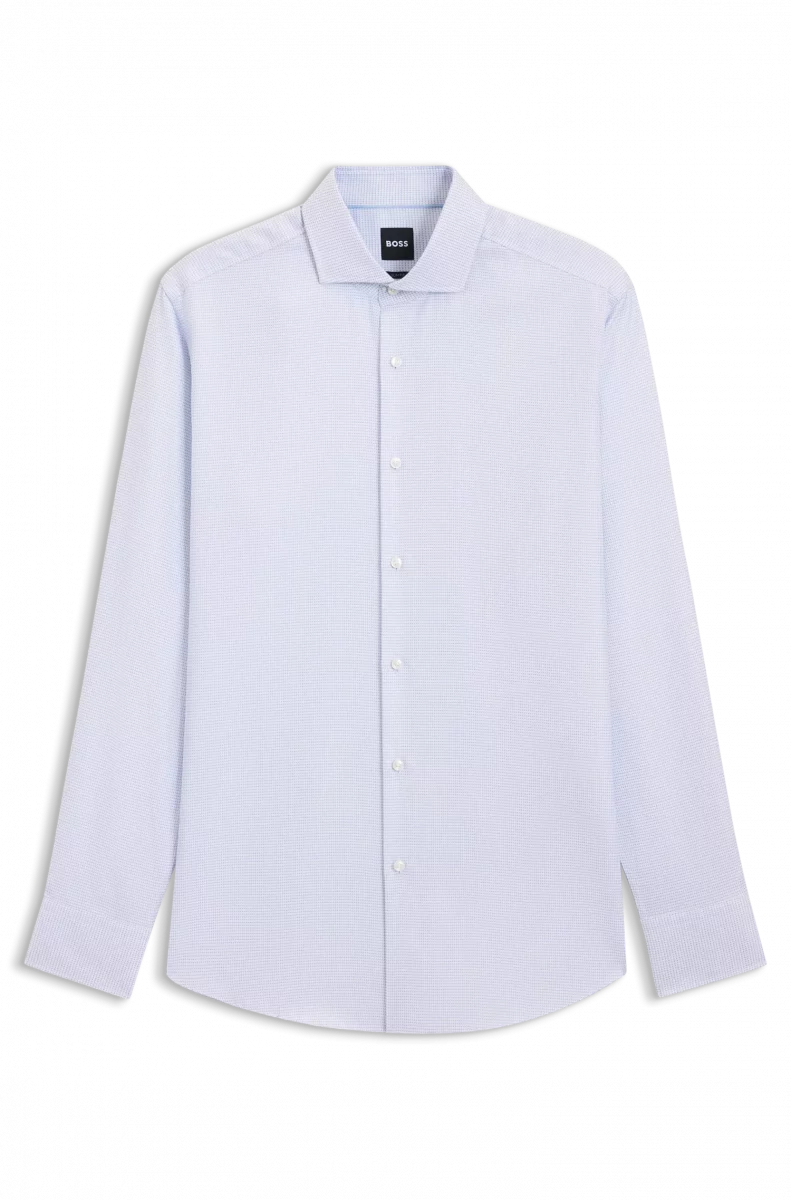 Chemise Manches Longues Ville Jacquard Bleu Clair