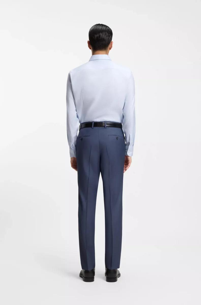 Chemise Manches Longues Ville Jacquard Bleu Clair – Image 4