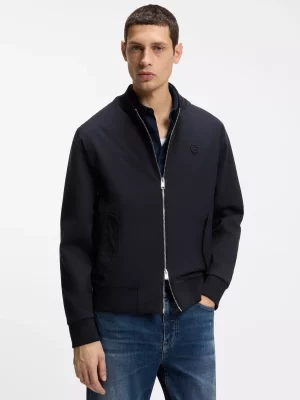 Gilet Manches Longues Bi-matiere Bleu Fonce