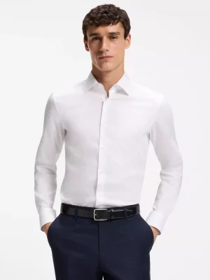 Chemise Manches Longues Ville Pop Unie Avec Oppo Blanc