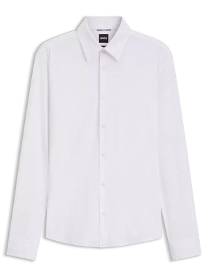 Chemise Manches Longues Ville Performance Imprime Points Rose Clair