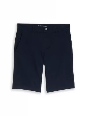 Pantalon Bermuda  Gabardine Stretch Bleu Fonce