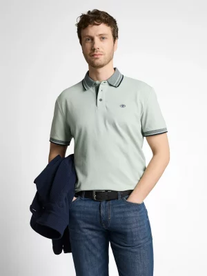 Polo Manches Courtes Rayure Col Vert Clair