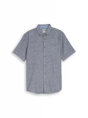 Chemise Manches Courtes Sport Imprime Allover Bleu Clair