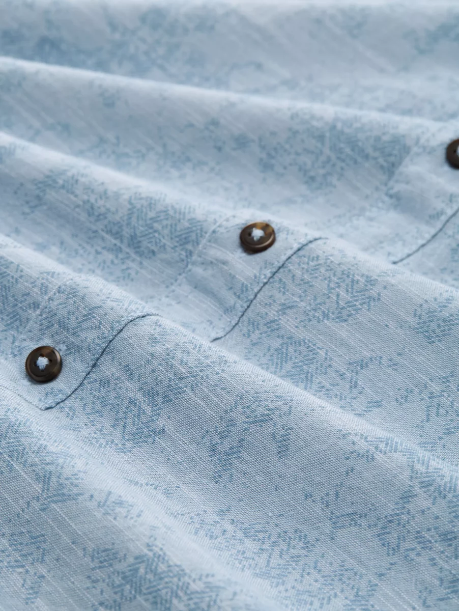 Chemise Manches Courtes Sport Imprime Abstrait Ton Sur Ton Bleu Clair – Image 2