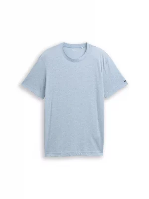 T-shirt Manches Courtes Rayure Fondue Bleu Clair