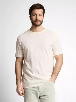 T-shirt Manches Courtes Flamme Uni Beige Clair