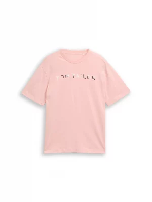 T-shirt Manches Courtes Print Tom Tailor Rose Clair