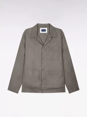 Grosse Piece Blouson Surchemise Lin Kaki Moyen