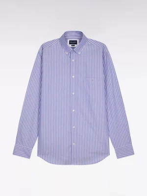 Chemise Manches Longues Sport Rayure Rose Bleu Moyen