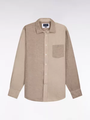 Chemise Manches Longues Sport Lin Japonais Beige Moyen