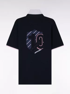 Polo Manches Courtes Ffr Ecusson 10 Dos Bleu Fonce