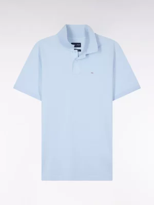 Polo Manches Courtes Pima Pique Uni Bleu Clair