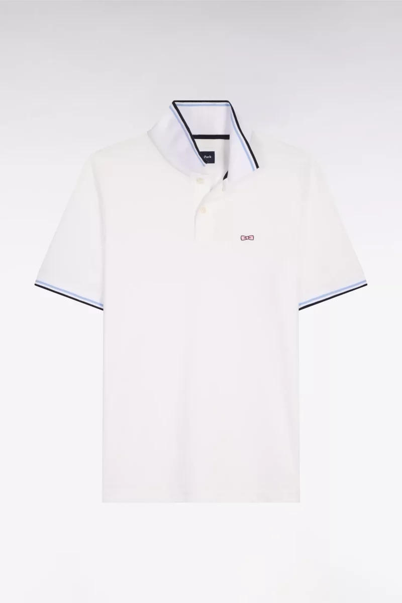 Polo Manches Courtes Liseret Col Blanc