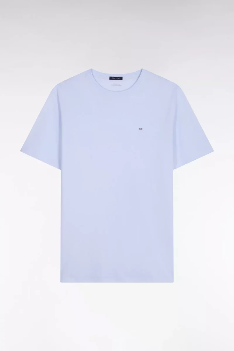 T-shirt Manches Courtes Pima Coton Uni Bleu Clair