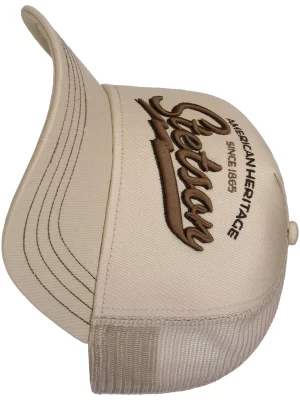 Accessoire Casquette Us Trucker Broderie Contraste Beige Clair
