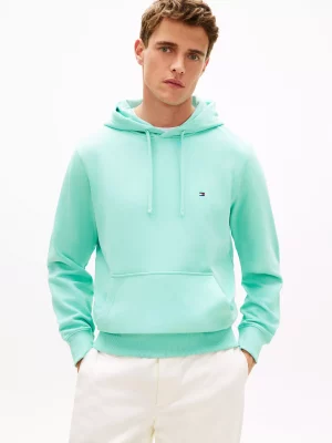 Pull Sweat  French Terry Enfilable Capuche Vert Moyen