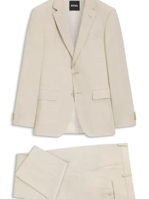 Costume 3 Pieces Toile Laine Bleu Moyen