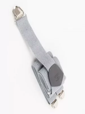 Accessoire Bretelles Unies Gris Bleu Gris Clair