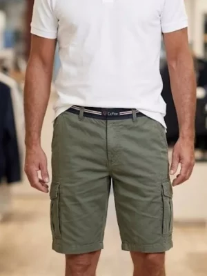 Pantalon Bermuda  Cargo Elastique Vert Moyen