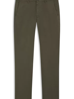 Pantalon Sport Satin Uni Kaki Fonce