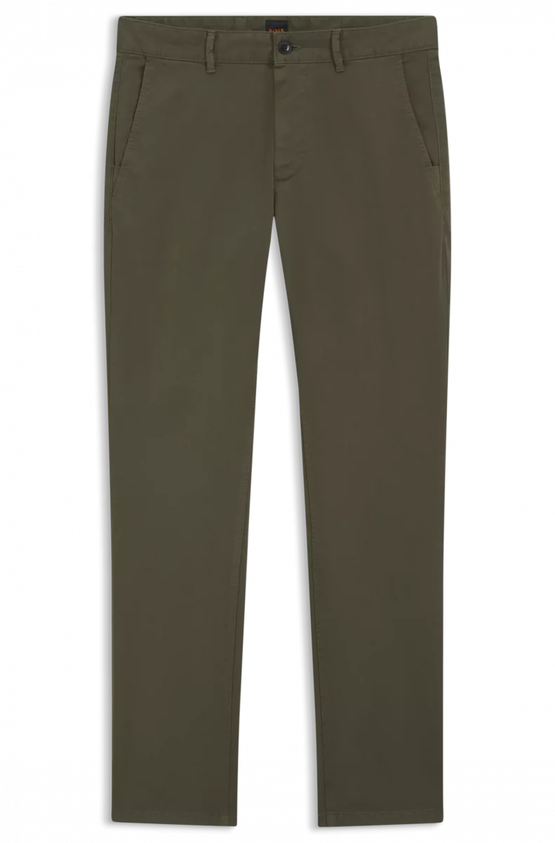 Pantalon Sport Satin Uni Kaki Fonce