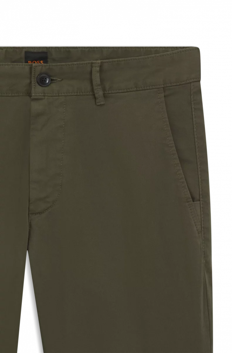 Pantalon Sport Satin Uni Kaki Fonce – Image 2
