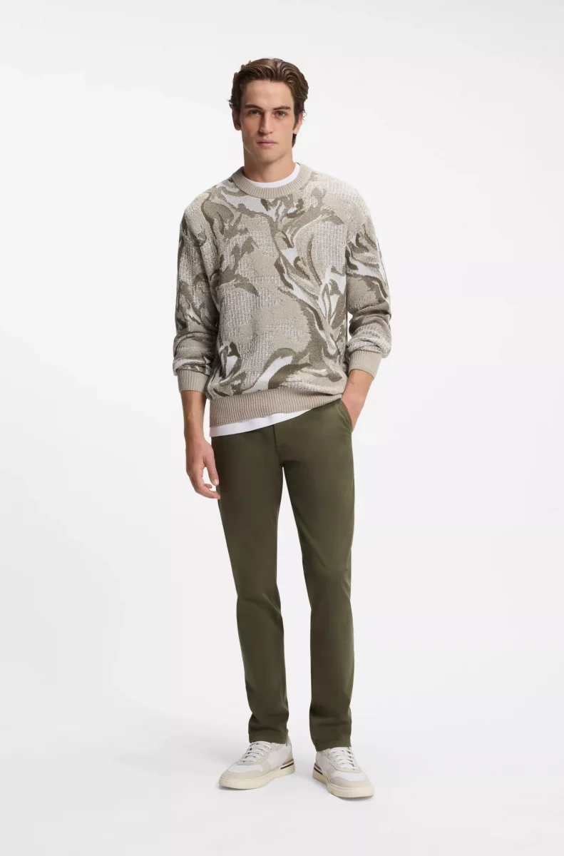 Pantalon Sport Satin Uni Kaki Fonce – Image 3