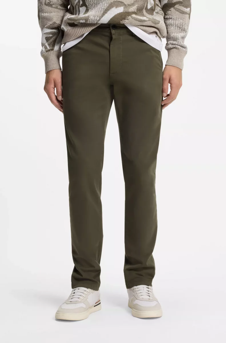Pantalon Sport Satin Uni Kaki Fonce – Image 5