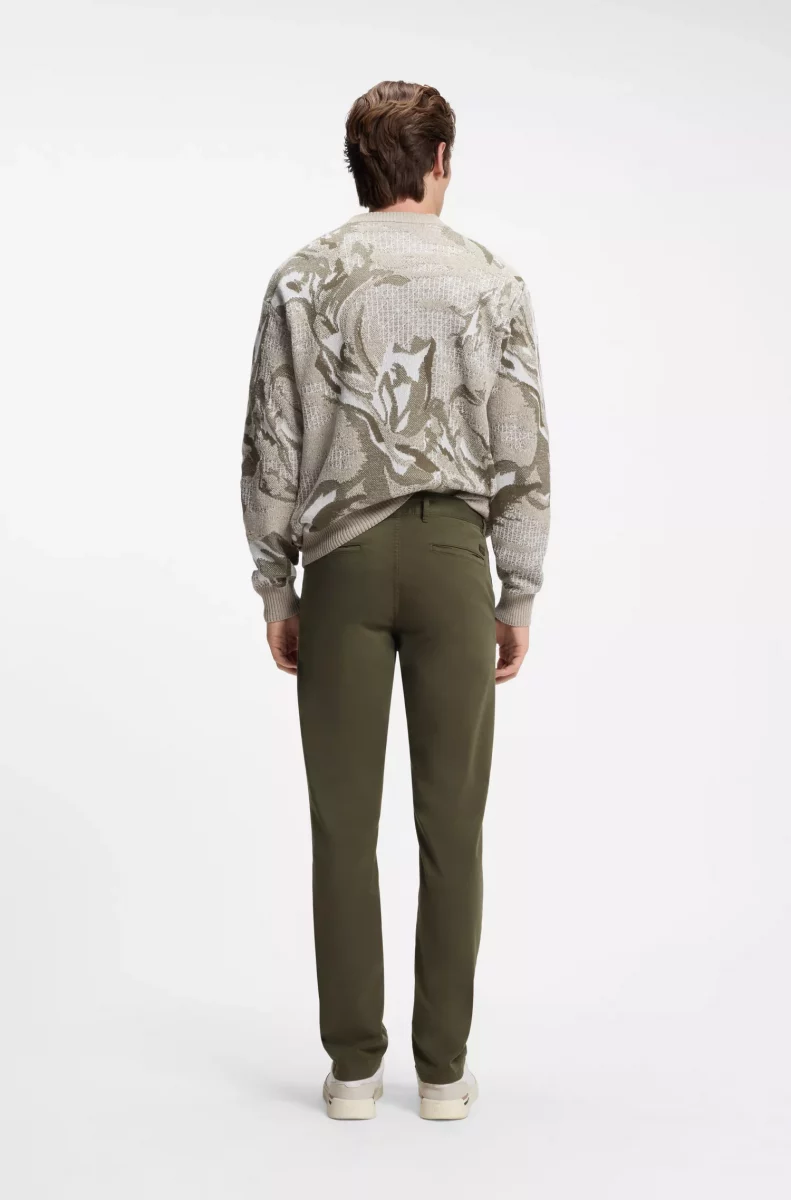 Pantalon Sport Satin Uni Kaki Fonce – Image 6