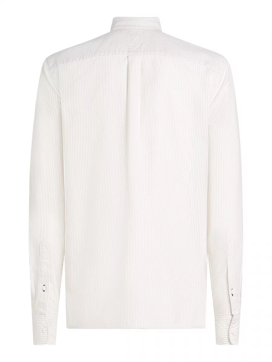 Chemise Manches Longues Sport Oxford Rayure Beige Moyen – Image 6