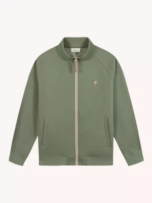 Gilet Manches Longues Molleton Zip Vert Moyen