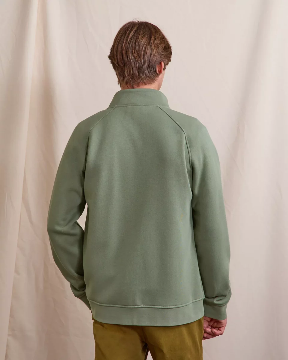 Gilet Manches Longues Molleton Zip Vert Moyen – Image 4