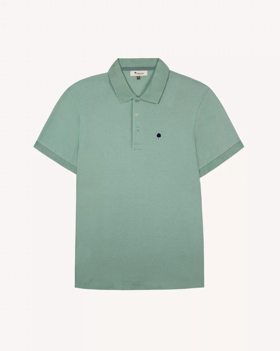 Polo Manches Courtes Pique Uni Vert Clair