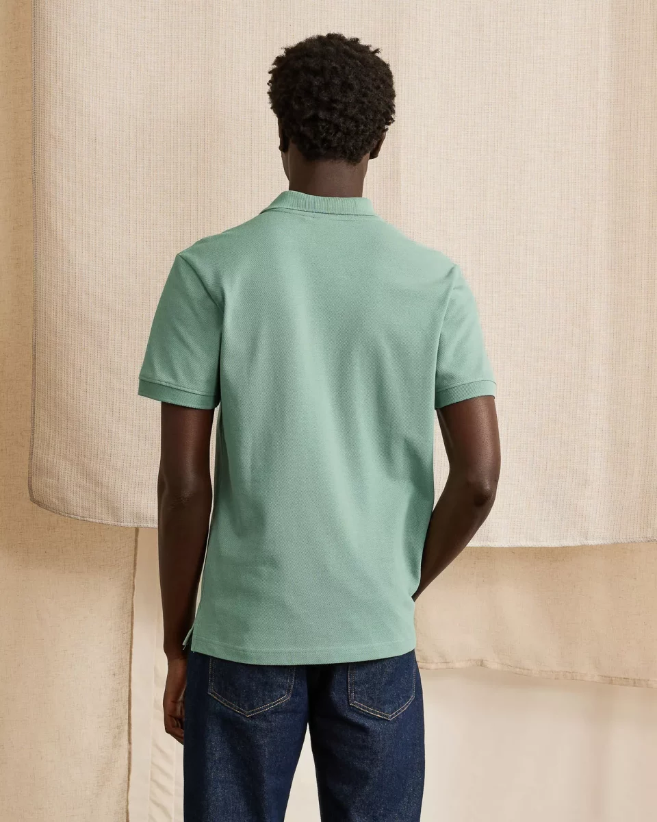 Polo Manches Courtes Pique Uni Vert Clair – Image 5
