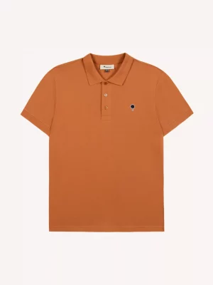Polo Manches Courtes Pique Uni Orange Moyen