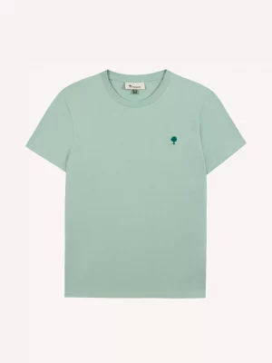 T-shirt Manches Courtes Broderie Arbre Vert Clair