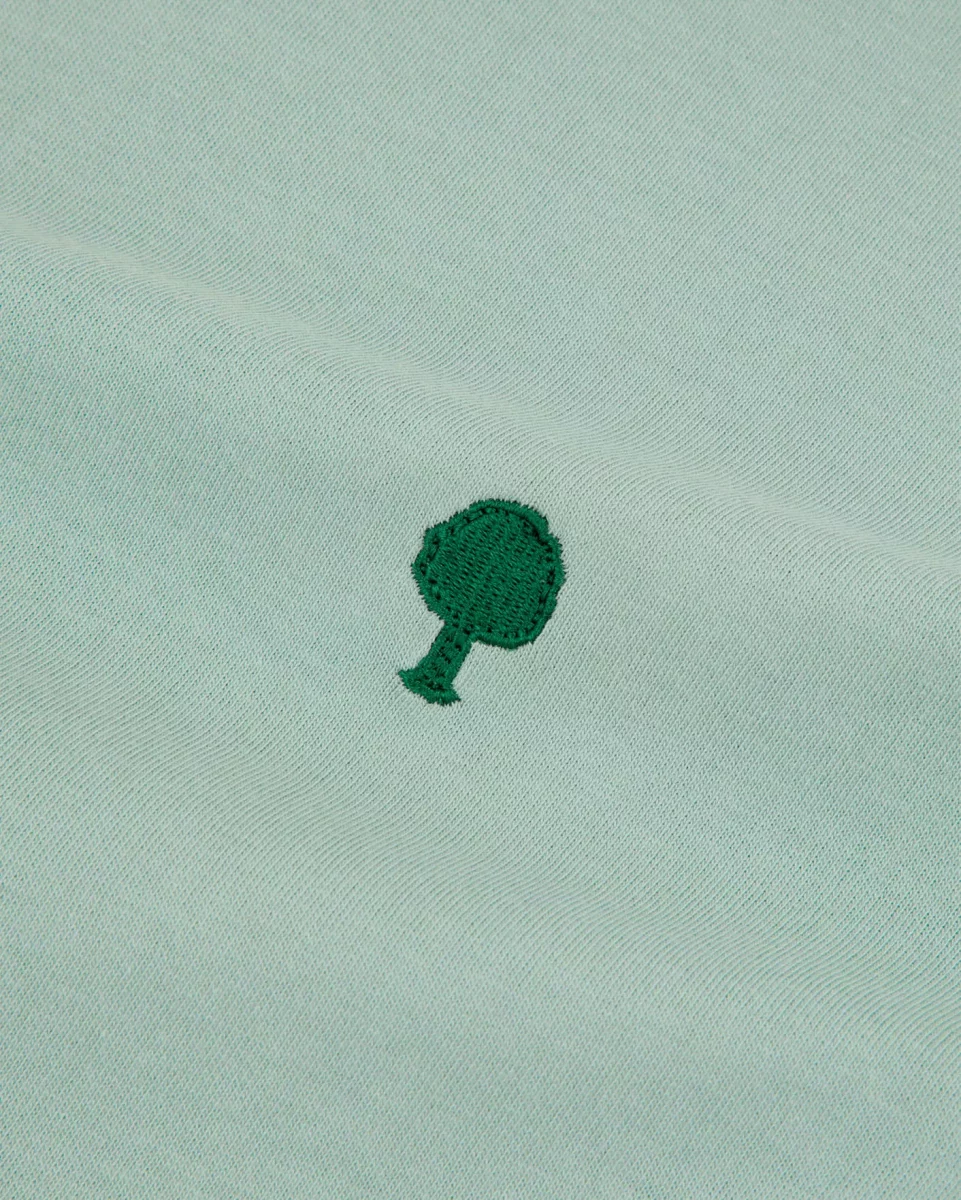 T-shirt Manches Courtes Broderie Arbre Vert Clair – Image 2