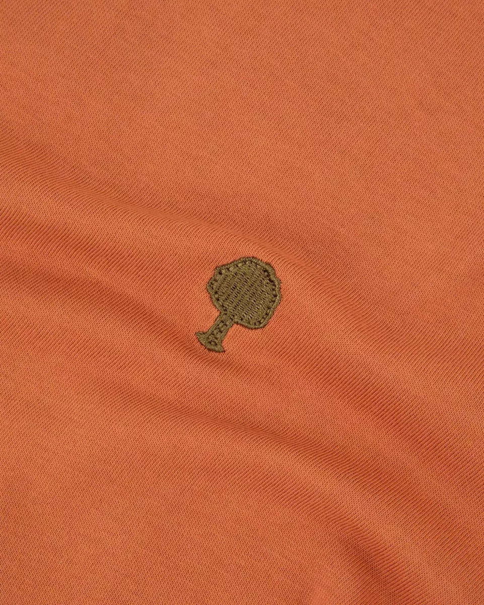 T-shirt Manches Courtes Broderie Arbre Orange Moyen – Image 2