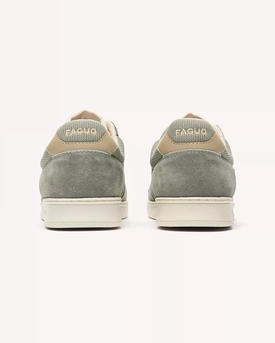 Accessoire Chaussures Sneaker Mesh Suede Kaki Moyen – Image 3