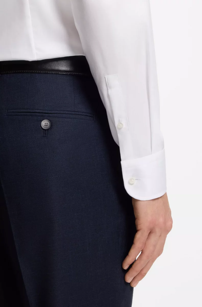 Chemise Manches Longues Ville Pop Unie Avec Oppo Blanc – Image 4